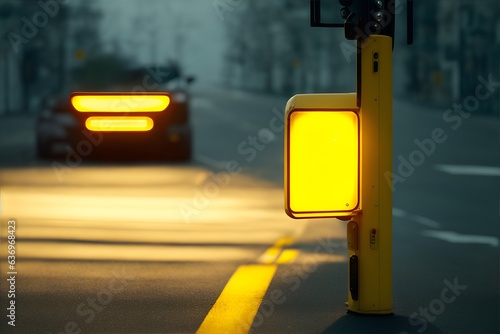 yellow traffic light on the street photo