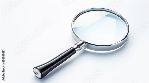 Magnifying glass on a white background. Created using Generative AI technology.
