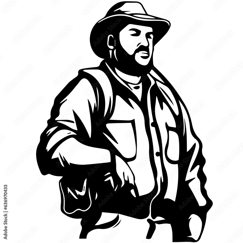 Fototapeta premium Man with fishing rod