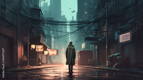 A Man Walking Alone in the Street of an Unknown World, Generative AI
