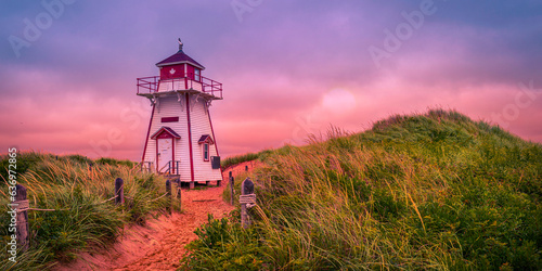 Covehead Harbour Lighthouse in York, Prince Edward Island National Park, Canada photo