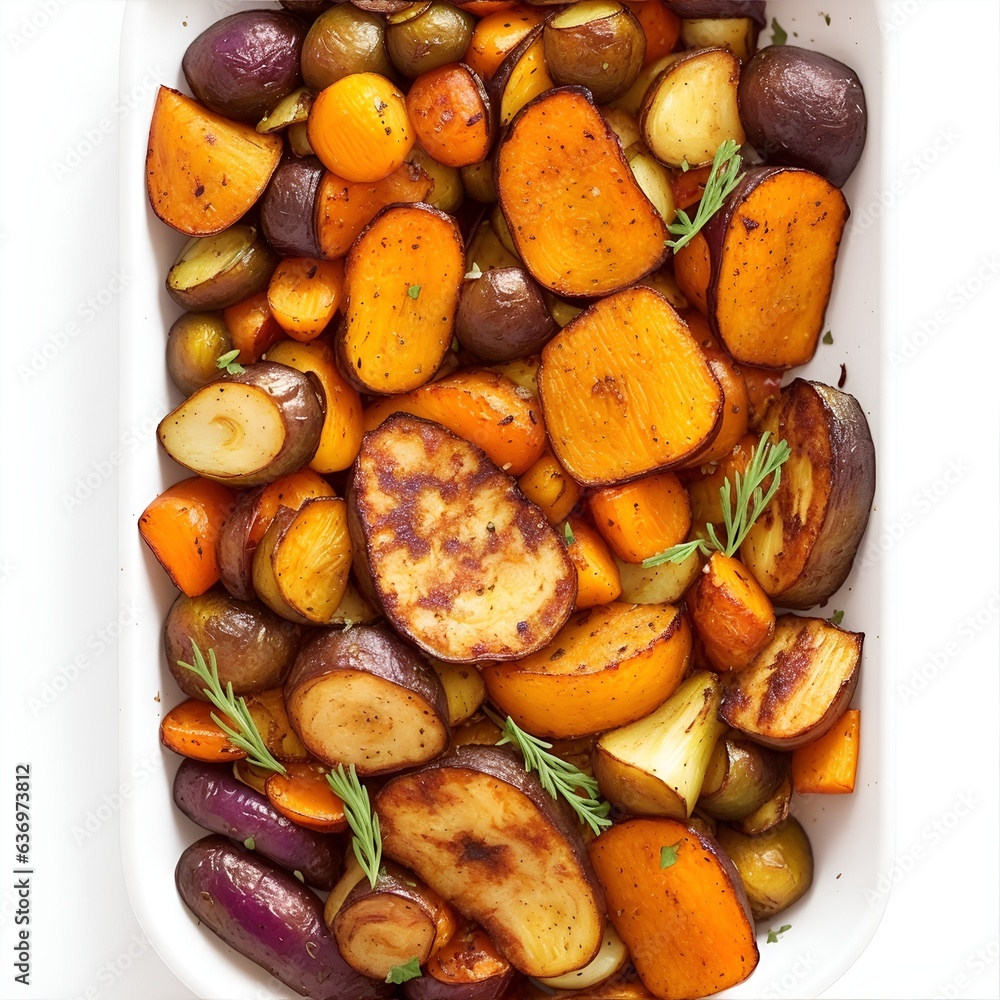 roasted potatoes with meat and vegetables roasted potatoes with meat and vegetables