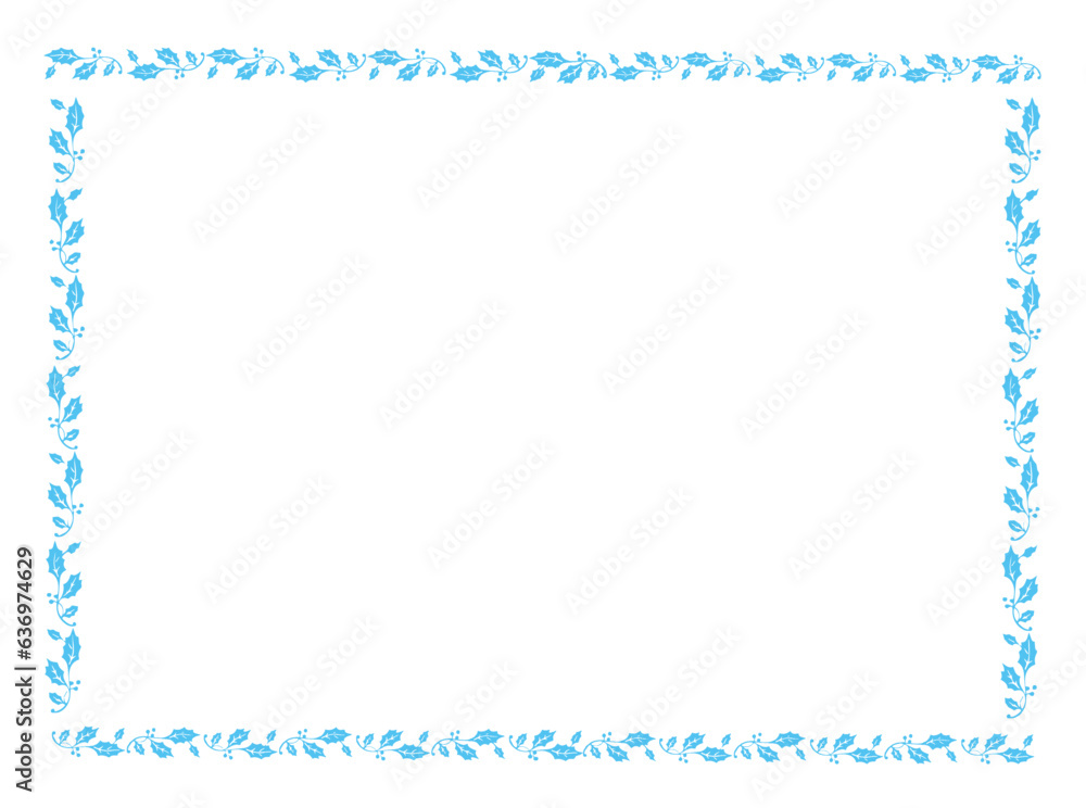 vector blue frame with leaves, vector floral leaves for text and picture vector blue frame with leaves, vector floral leaves for text and picture