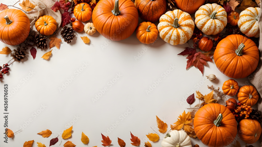 autumn frame decoration on white background autumn frame decoration on white background