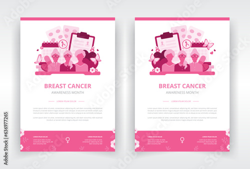 Senior women's health awareness or breast cancer awareness month poster, report cover, flyer or leaflet, book or magazine cover template