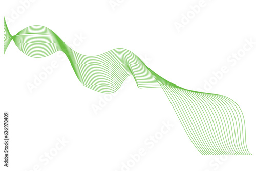 Green abstract waves background minimal line art pattern