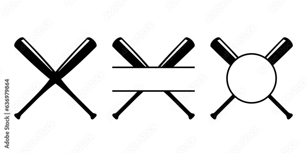 Baseball monogram set icon. Clipart image isolated on white background Baseball monogram set icon. Clipart image isolated on white background