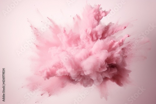 Pastel pink paint explosion. AI generated