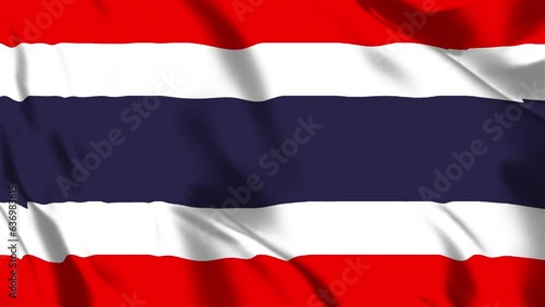 タイの国旗がはためいています。30秒でループします。
