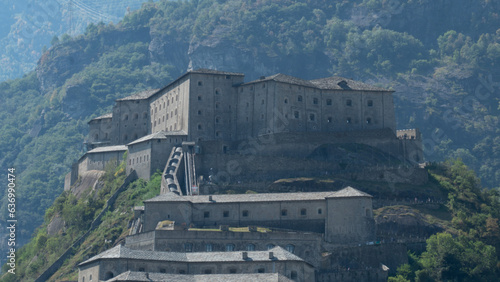 Landscape shot of the Bard Fort, in the Aosta Valley photo