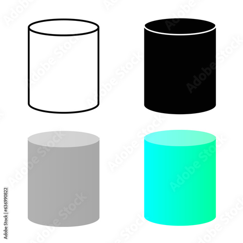 Abstract Cylinder Silhouette Illustration