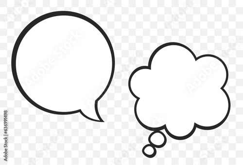 Comic speech bubble text talk balloon cloud chat isolated set. Vector flat graphic design illustration