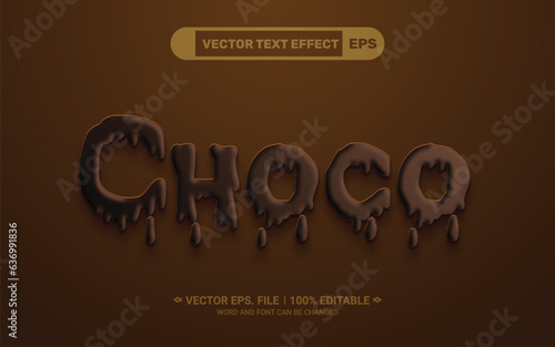 Dripping Chocolate editable 3d vector text style effect