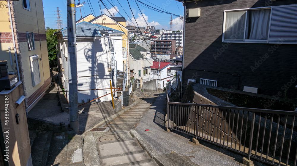 Fototapeta premium 階段がある住宅街