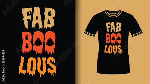 Fab Boo Lous Funny Retro Halloween Tshirt Design for Gift With boo vector