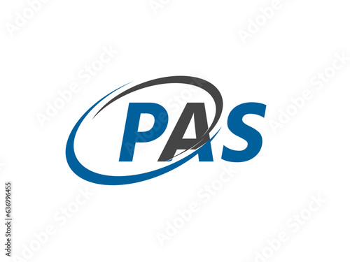 PAS letter creative modern elegant swoosh logo design