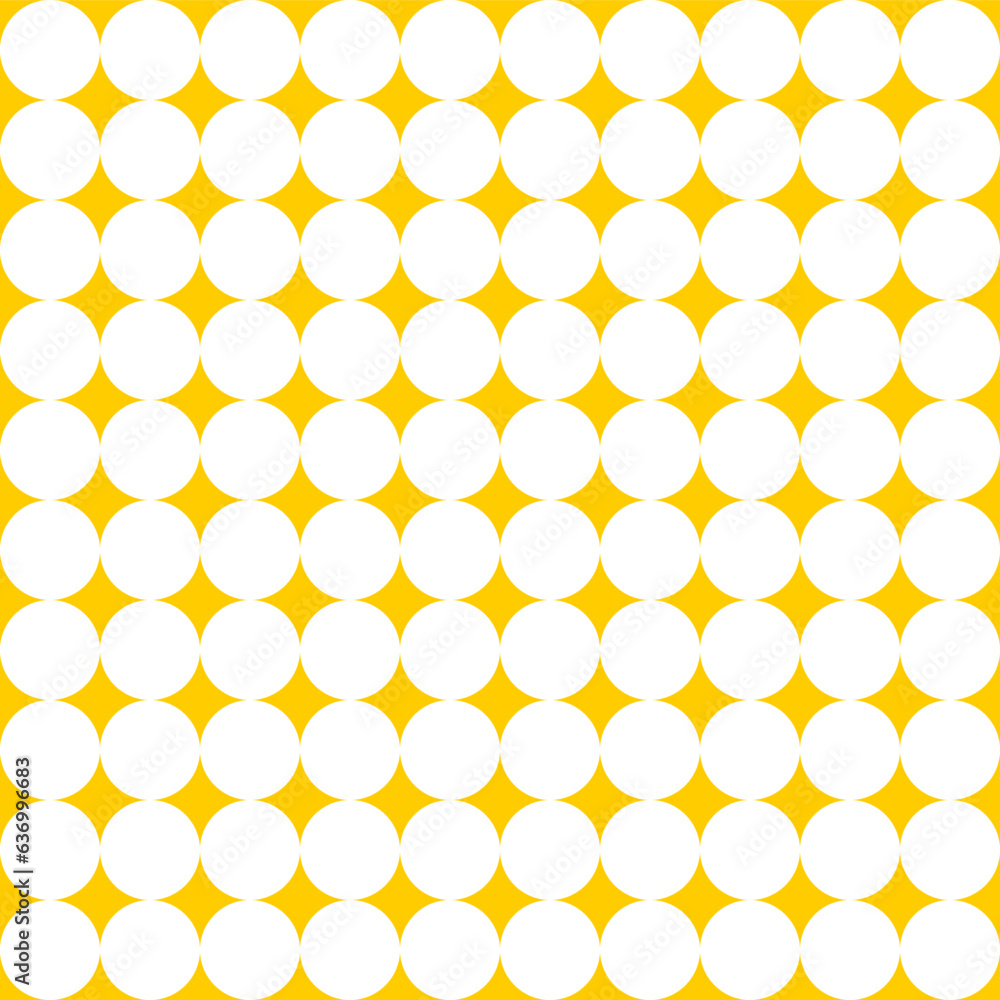seamless pattern white circles with yellow star seamless pattern white circles with yellow star