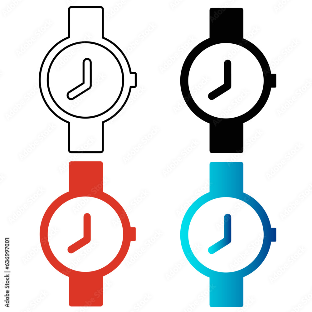 Abstract Modern Hand Watch Silhouette Illustration Abstract Modern Hand Watch Silhouette Illustration
