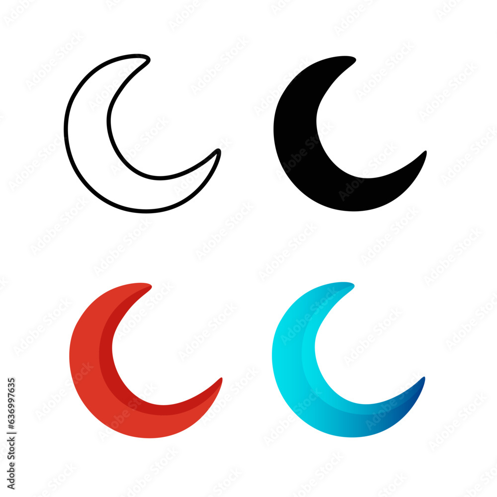 Abstract Modern Weather Crescent Silhouette Illustration Abstract Modern Weather Crescent Silhouette Illustration