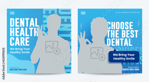 Dental Medical social media post, Dental banner template design.