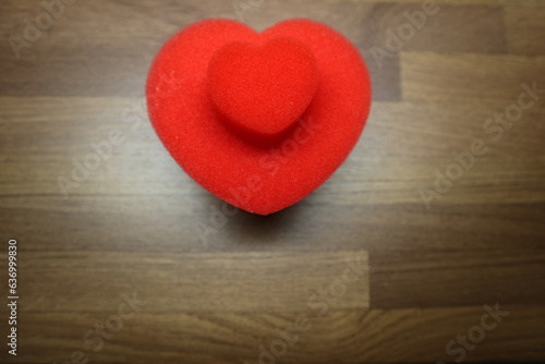 Quadro su tela simple background with red hearts design for love and Valentine's Day concept