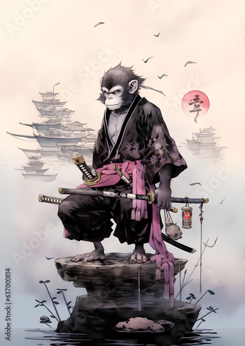 「侍モンキー」[ Samurai Monkey ] Generation AI