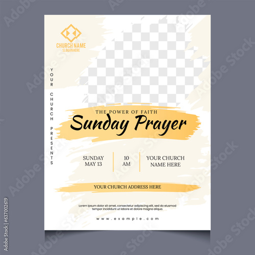 Vector flat design church flyer template design 