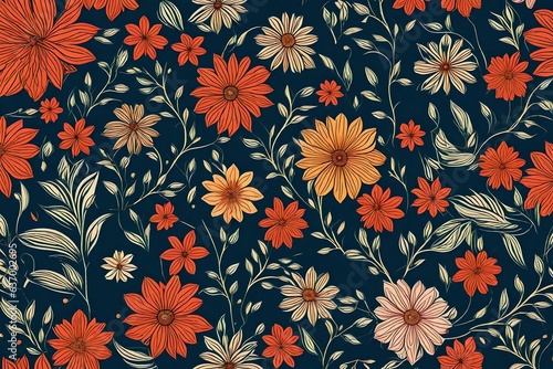 Seamless floral pattern, background, wallpaper, love flowers romantic, graphic design - AI Generative