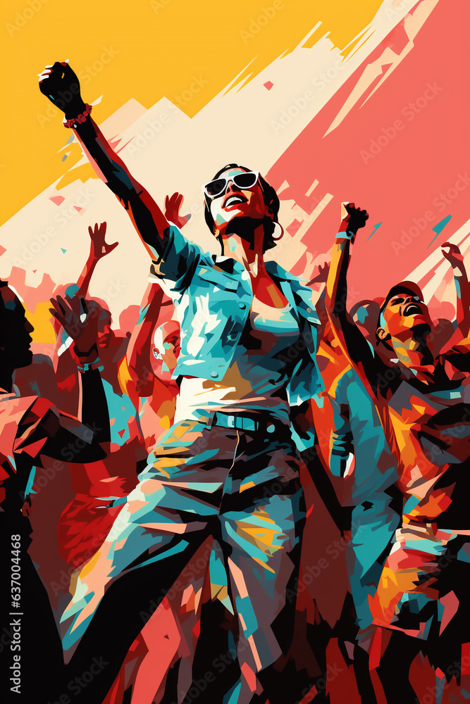 fröhliche tanzende Menschen in den 90er Jahren. Disco Party Event