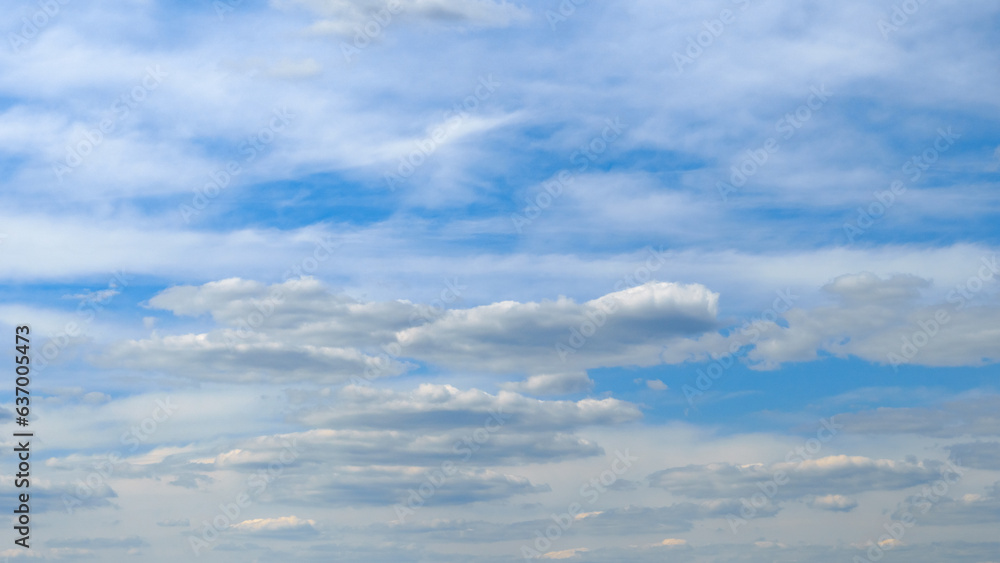 beautiful blue sky with cumulus clouds for abstract background