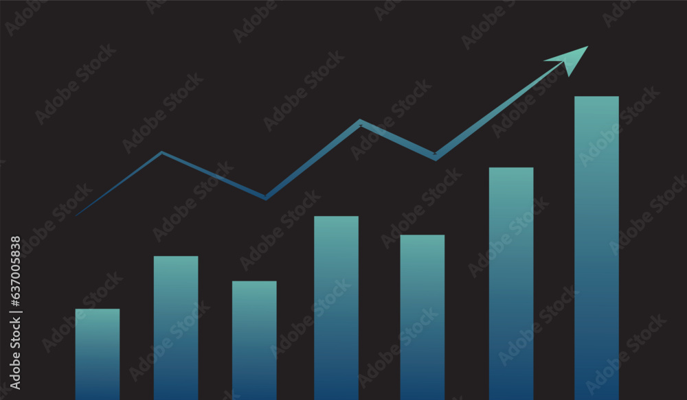 business digital growth arrow up to success on black background. investment graph technology circuit to success. financial technology strategy market chart profit. vector illustration hi-tech. business digital growth arrow up to success on black background. investment graph technology circuit to success. financial technology strategy market chart profit. vector illustration hi-tech.
