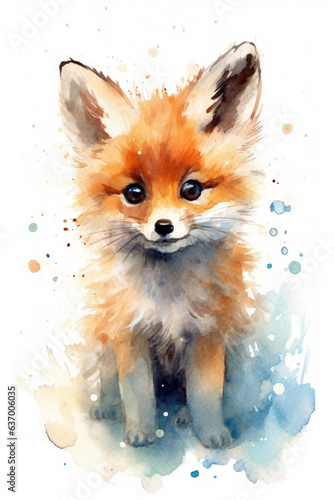 Baby fox, watercolor. © Noize
