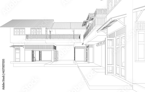 3D illustration of residential project