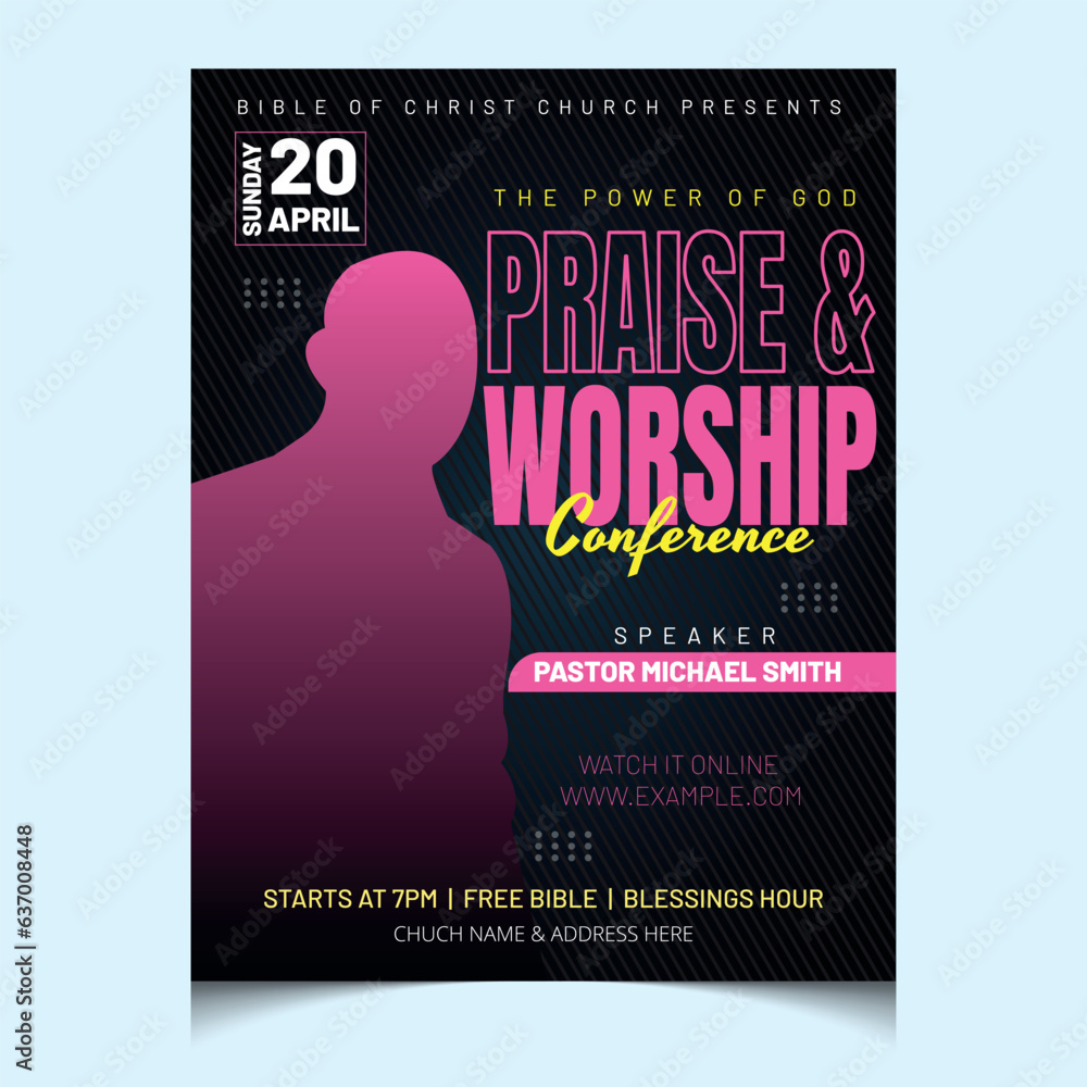 Vector flat design church flyer template design Stock Vector Adobe Stock Vector flat design church flyer template design Stock Vector Adobe Stock