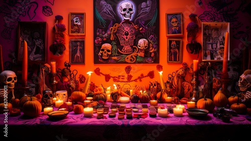 Traditional Altar Decor: Celebrating Dia de los Muertos in Mexico © humberto