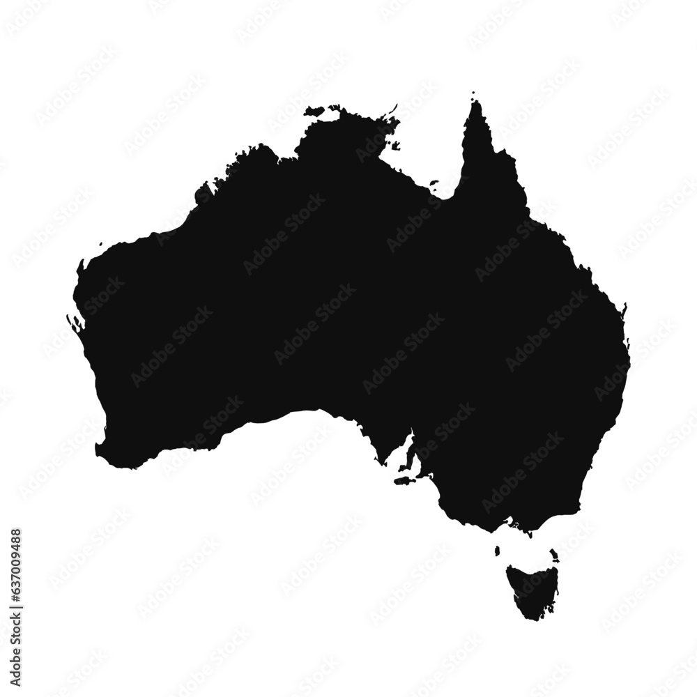 Abstract Silhouette Australia Simple Map