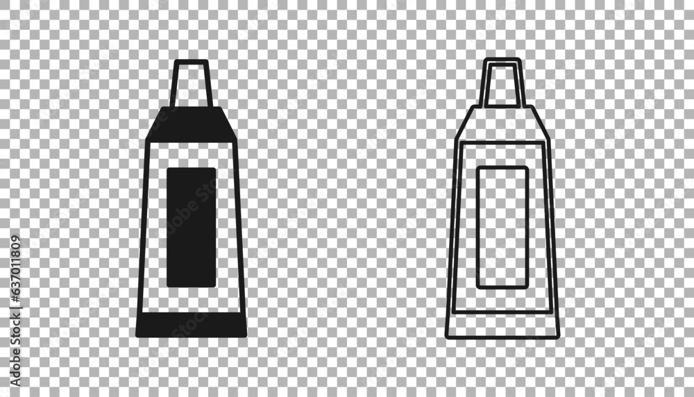Black Tube with paint palette icon isolated on transparent background. Vector Black Tube with paint palette icon isolated on transparent background. Vector