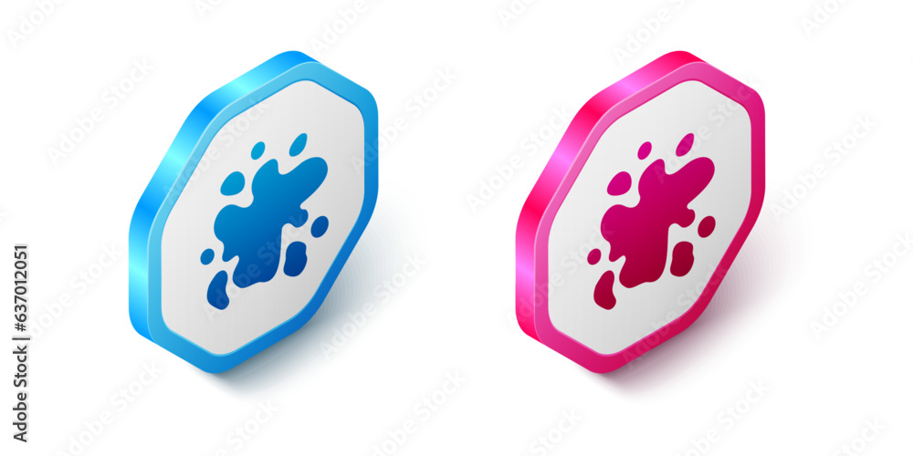 Isometric Paint spray icon isolated on white background. Hexagon button. Vector Isometric Paint spray icon isolated on white background. Hexagon button. Vector