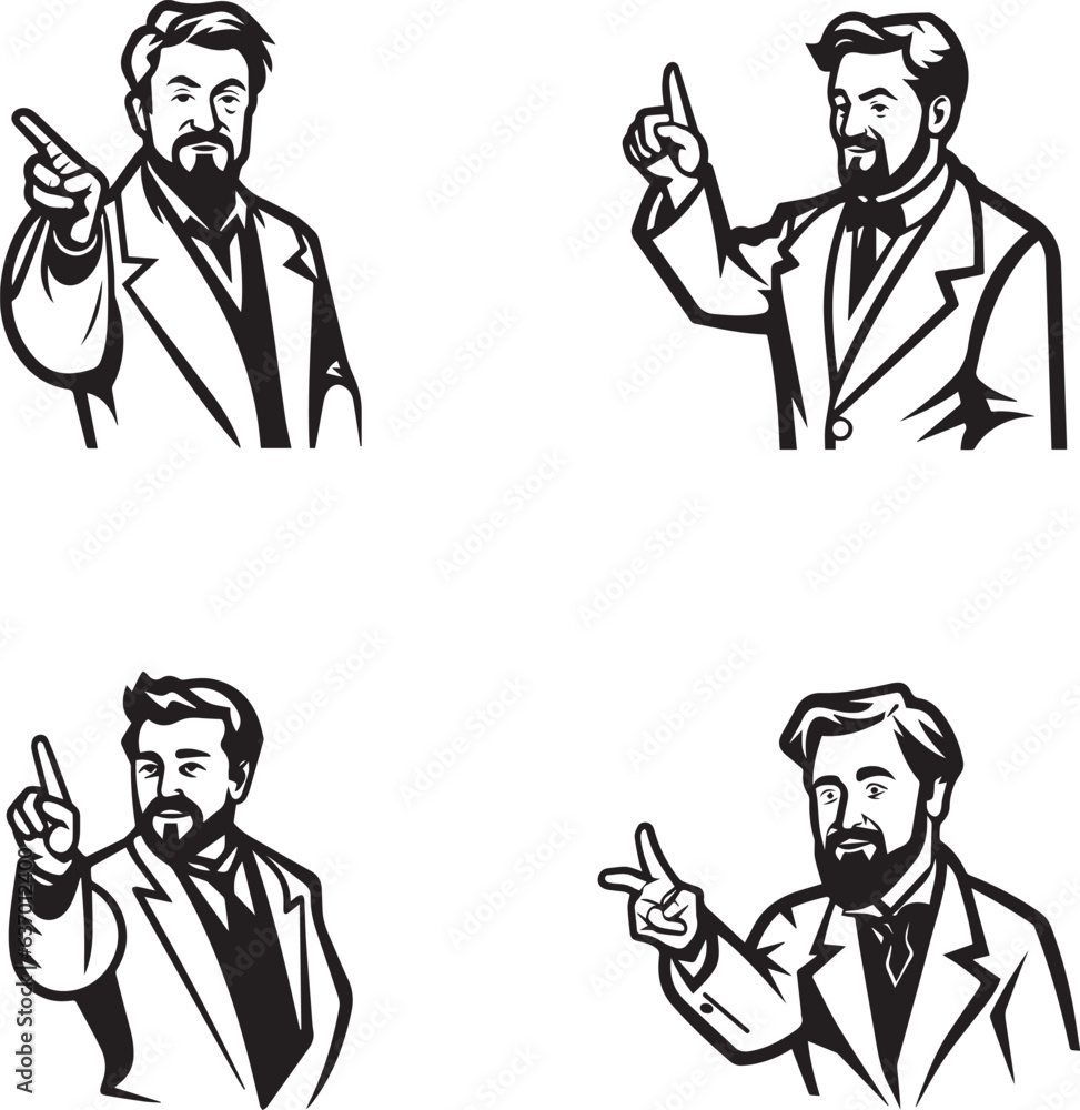 teacher silhouette outlined vector elements teacher silhouette outlined vector elements