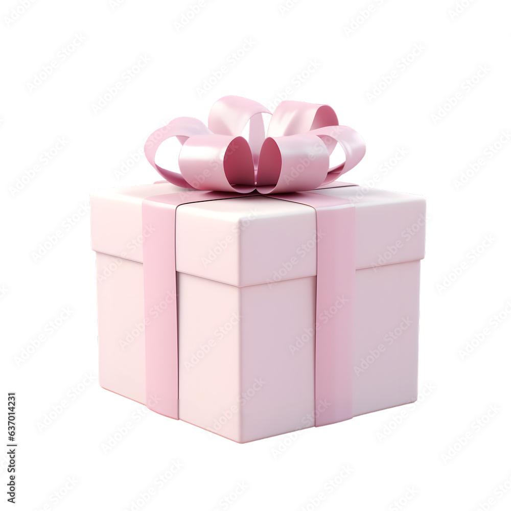Obraz premium Birthday gift box with bow isolated on transparent background