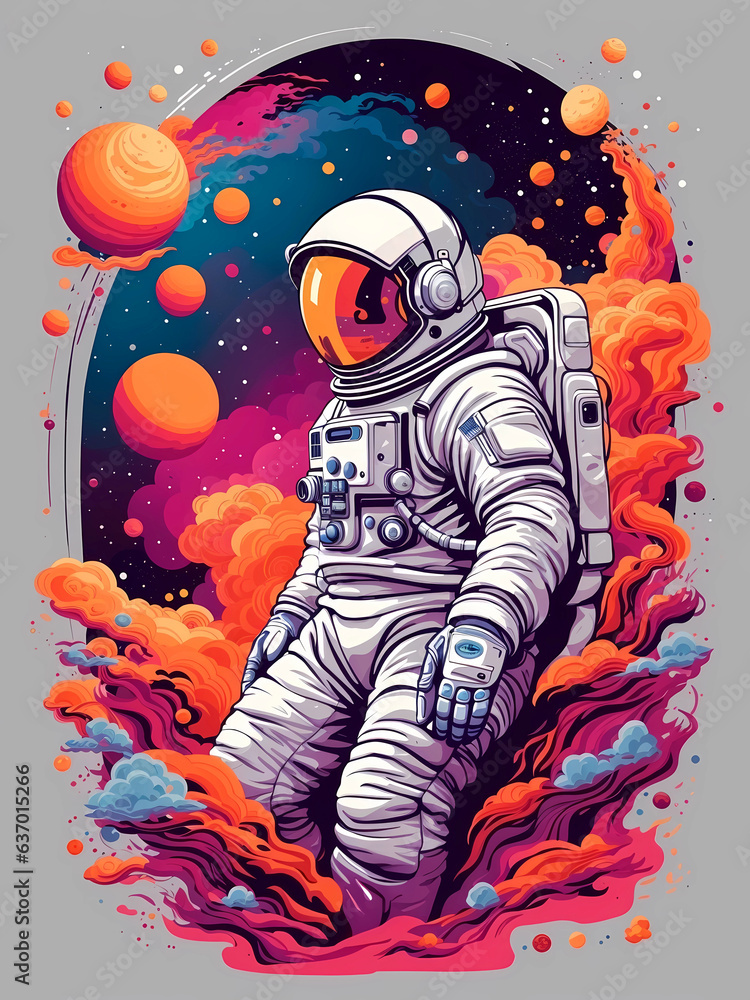 Astronaut in outer space. Vector illustration for your design. Ai generative Astronaut in outer space. Vector illustration for your design. Ai generative