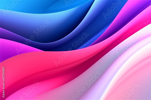 Abstract background with smooth lines in pink, blue and purple colors