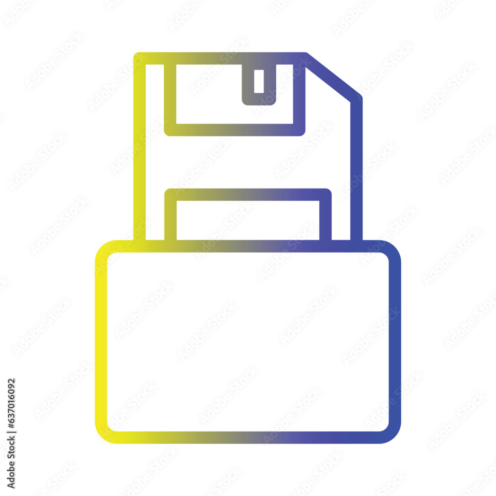 Floppy Disc Drive Gradient Icon Floppy Disc Drive Gradient Icon