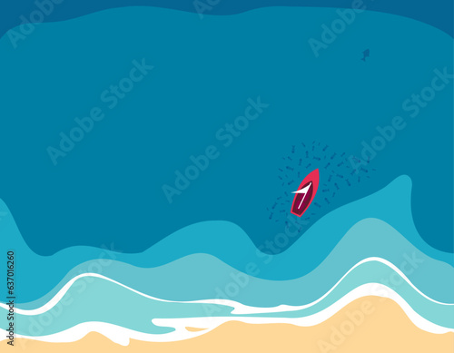 Last Escape: The Lone Survivor Amidst Overfishing's Aftermath, vector