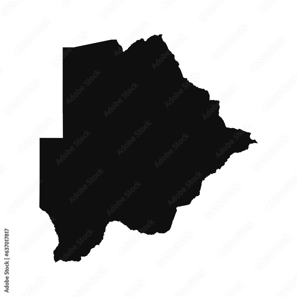 Abstract Silhouette Botswana Simple Map