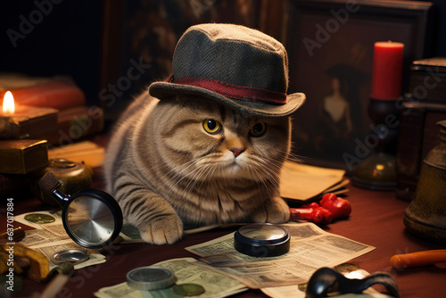 Purrlock's Enigma Expedition: A Scottish Fold Detective Unravels Catnip Toy Mysteries
 photo