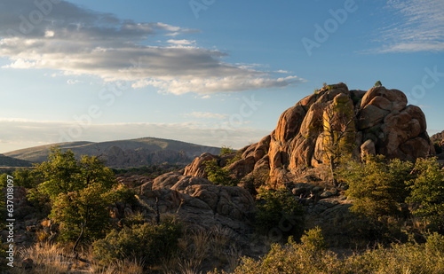 Granite Dells landscape with sky and clouds
