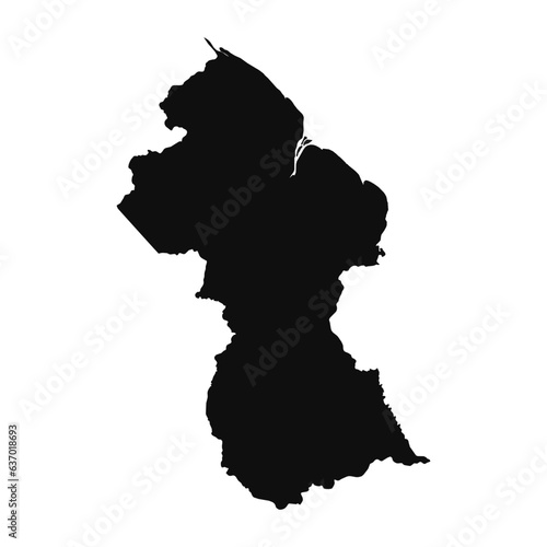 Abstract Silhouette Guyana Simple Map
