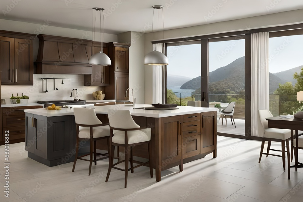 Fototapeta premium modern kitchen interior Generated Ai
