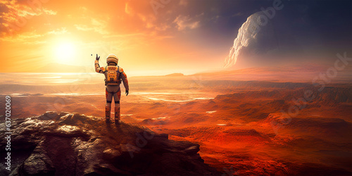 Disaster Astronaut on Mars as Next Destination Indicates focus on space exploration and future missions to Mars